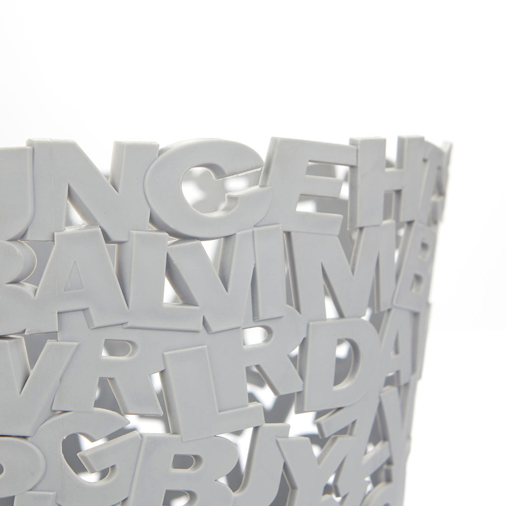 Balvi Grey Letters Wastebasket