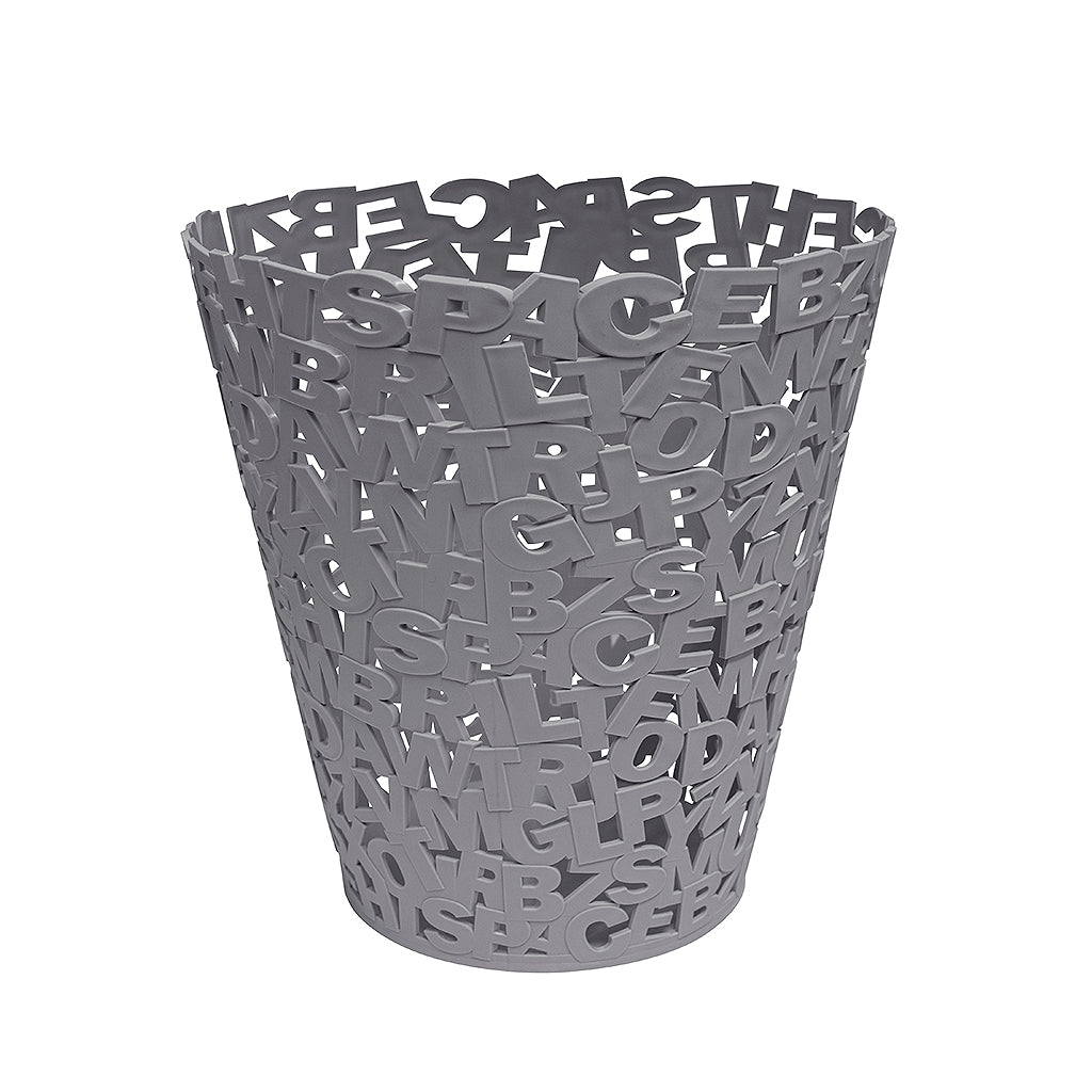 Balvi Grey Letters Wastebasket