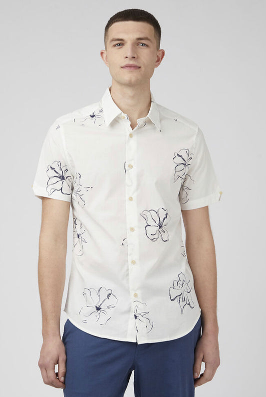 Ben Sherman S/S Linear Floral Shirt 002