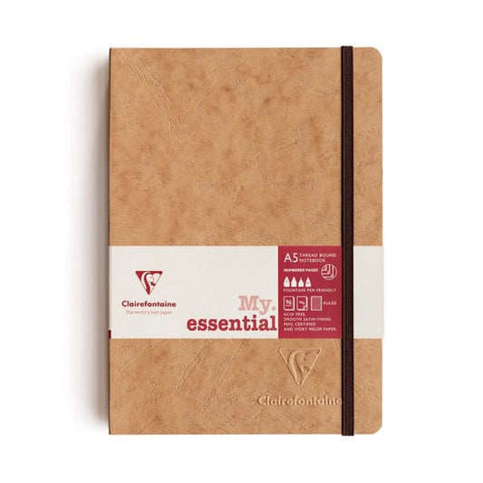 Clairefontaine My Essentials A5 Cloth-Bound Notebook Tobacco