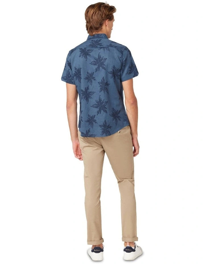 Ben Sherman Exploded Flower S/S Shirt Navy 170