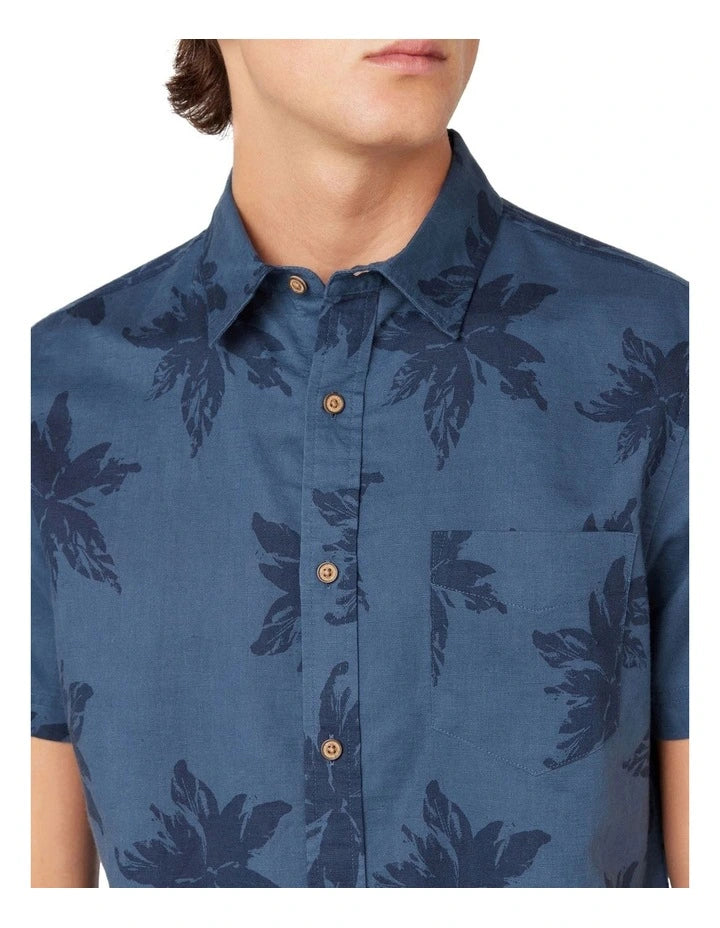 Ben Sherman Exploded Flower S/S Shirt Navy 170