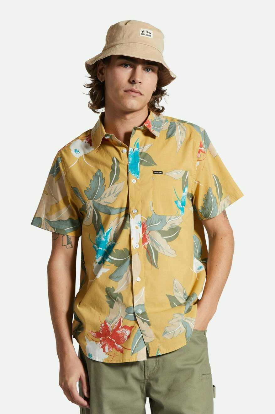 Brixton Charter Print S/S Shirt Sunset Passion