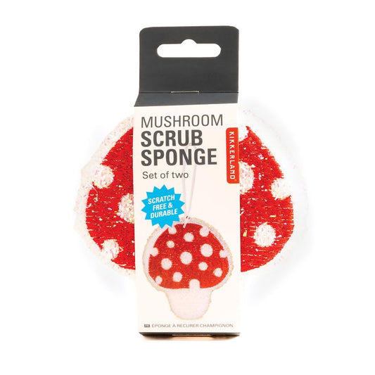 Kikkerland Mushroom Scrub Sponges (Set of 2)