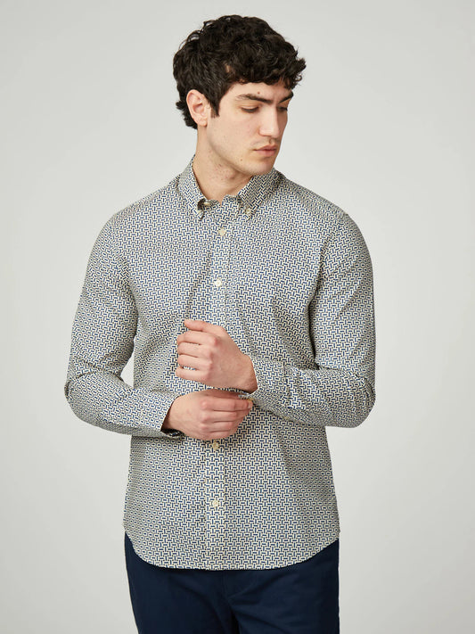 Ben Sherman Split Spot Print Shirt 055 350