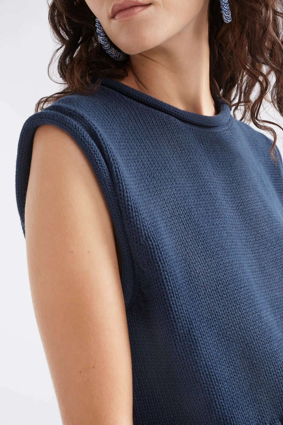 Elk Lunel Knit Vest Deep Sea Blue