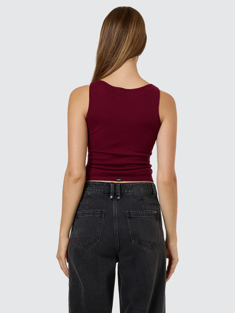 Thrills Rosetta Knit Tank Mahogany