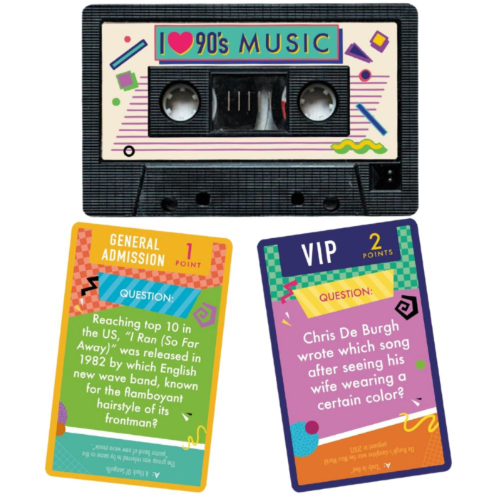 I Love 90's Music Trivia Card Game