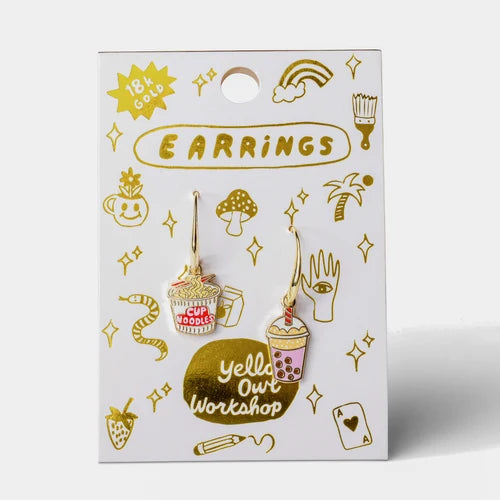 Yellow Owl Workshop Ramen & Boba Drop Earrings