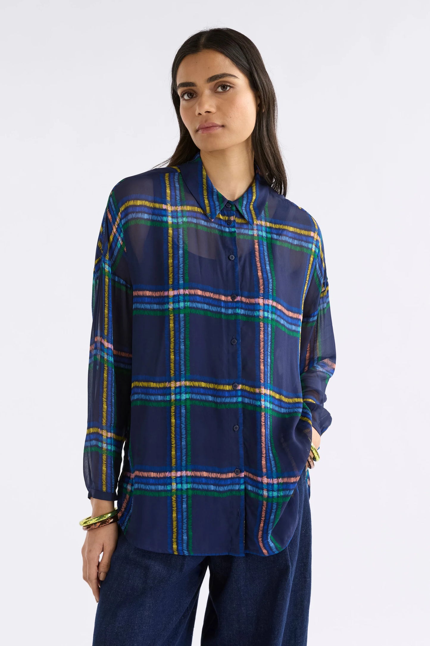 Elk Eir Sheer Shirt Elba Check