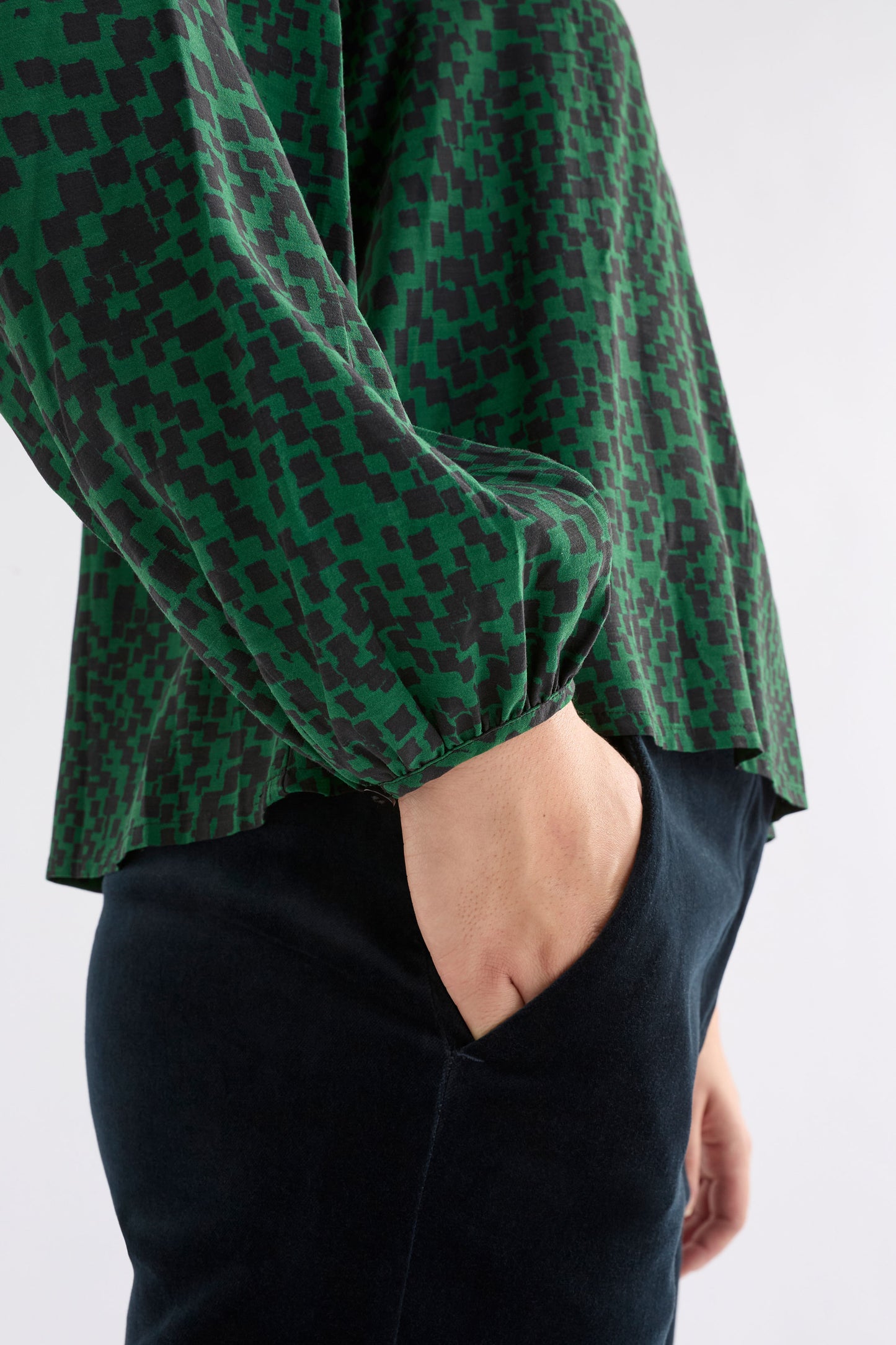 Elk Muraa Top Green Sinda Print