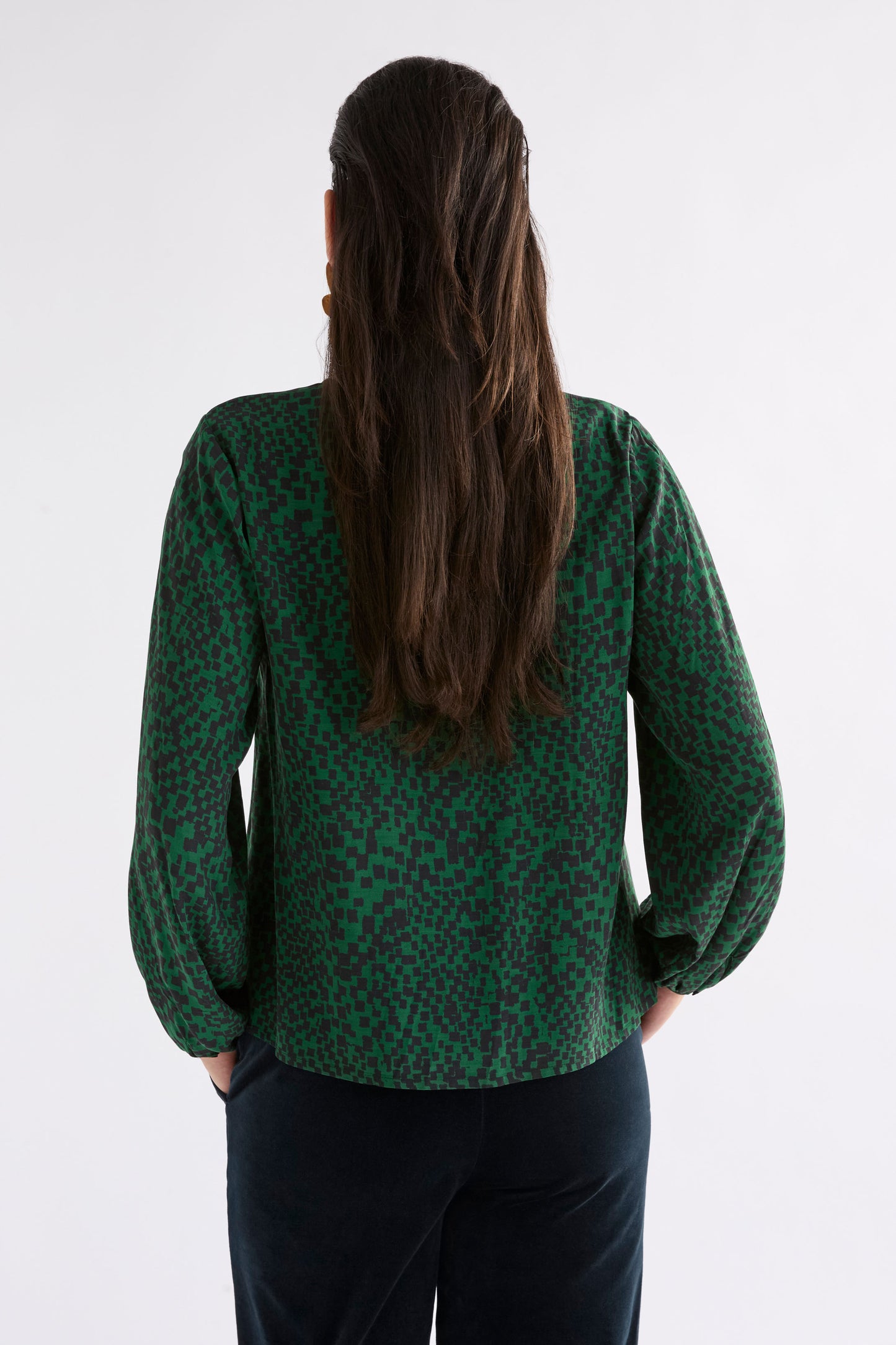 Elk Muraa Top Green Sinda Print