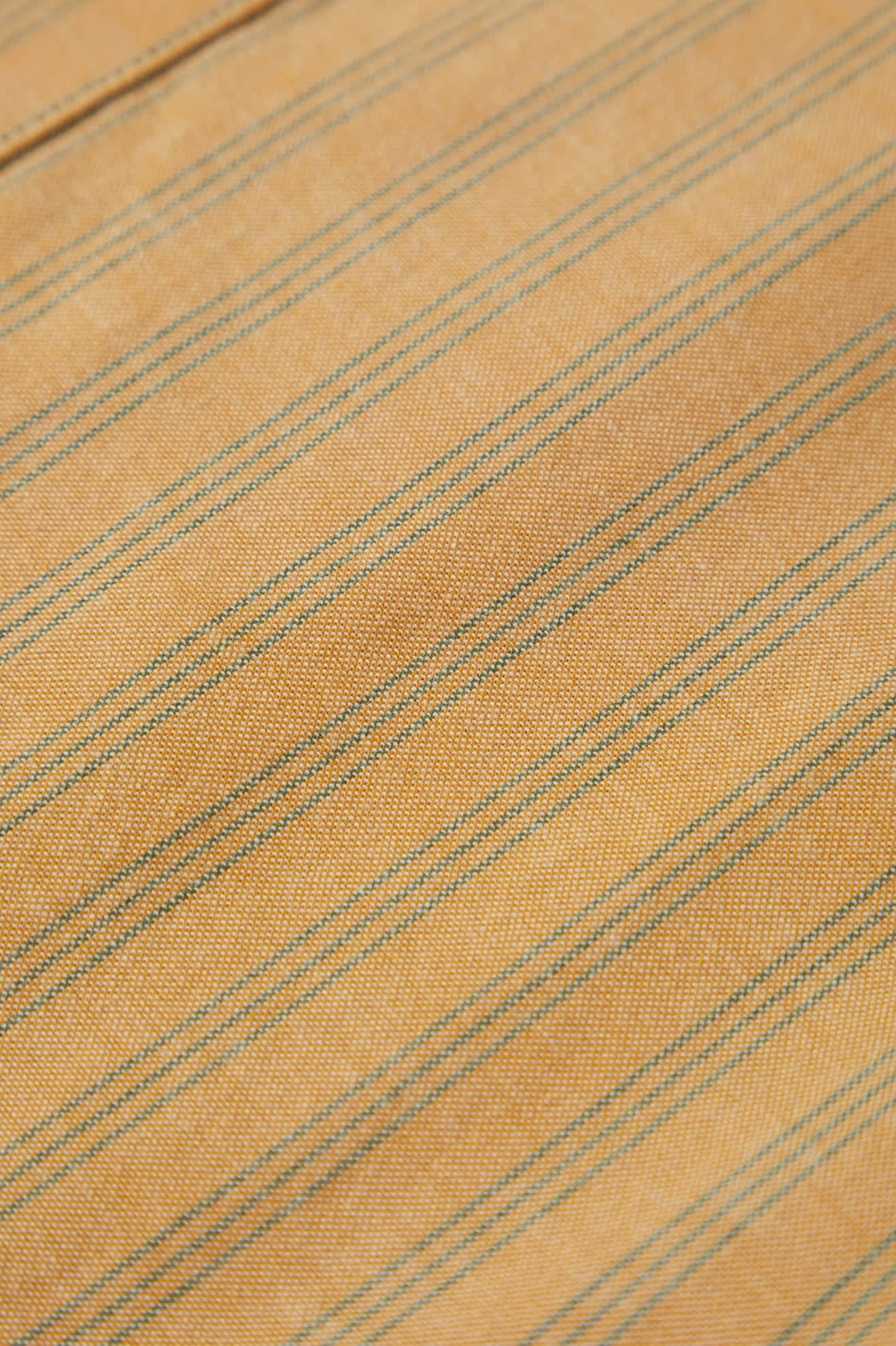 Brixton Cru Oxford Stripe S/S Shirt Curry/Ivy Green Stripe