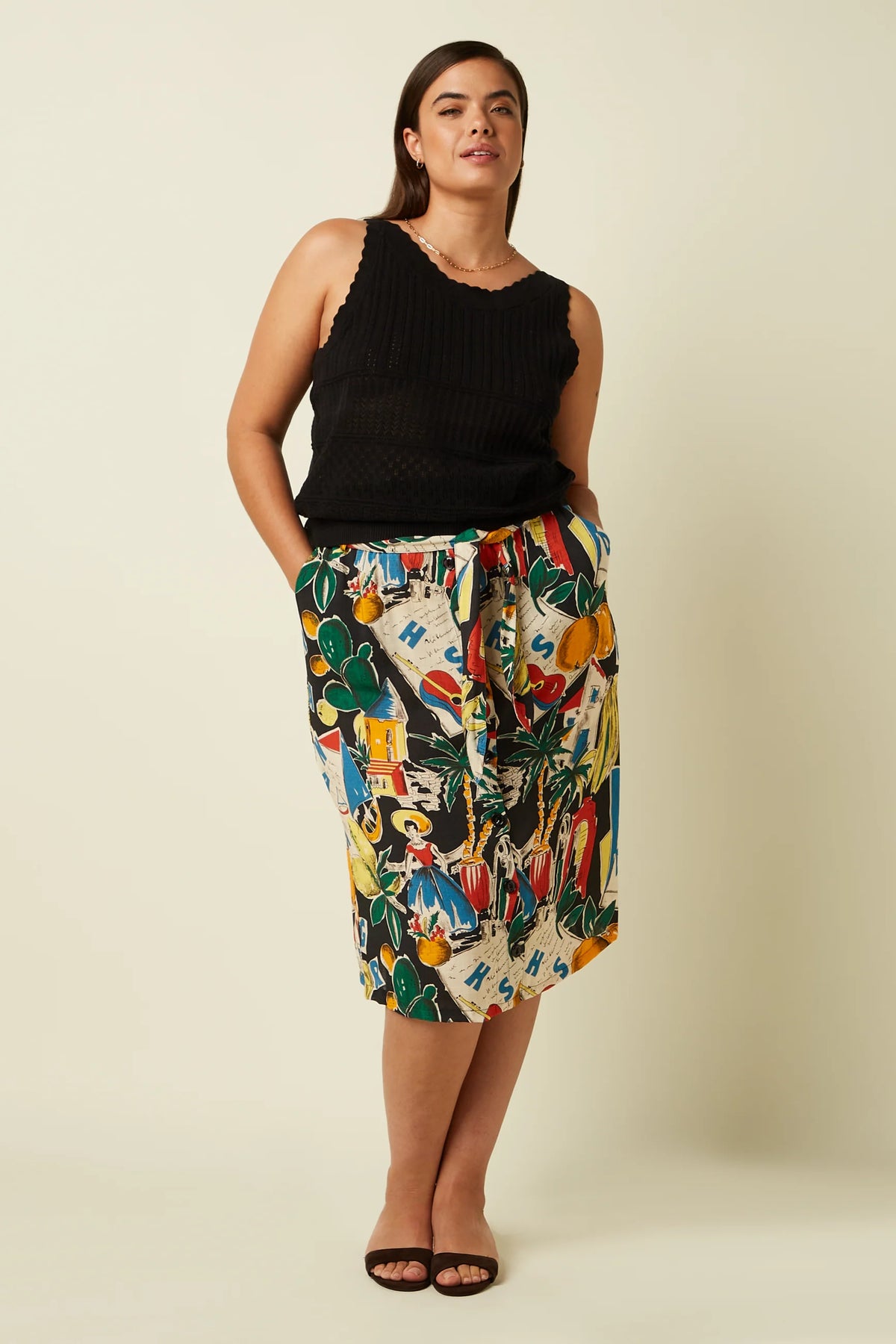 King Louie Lola Button Skirt Tropez