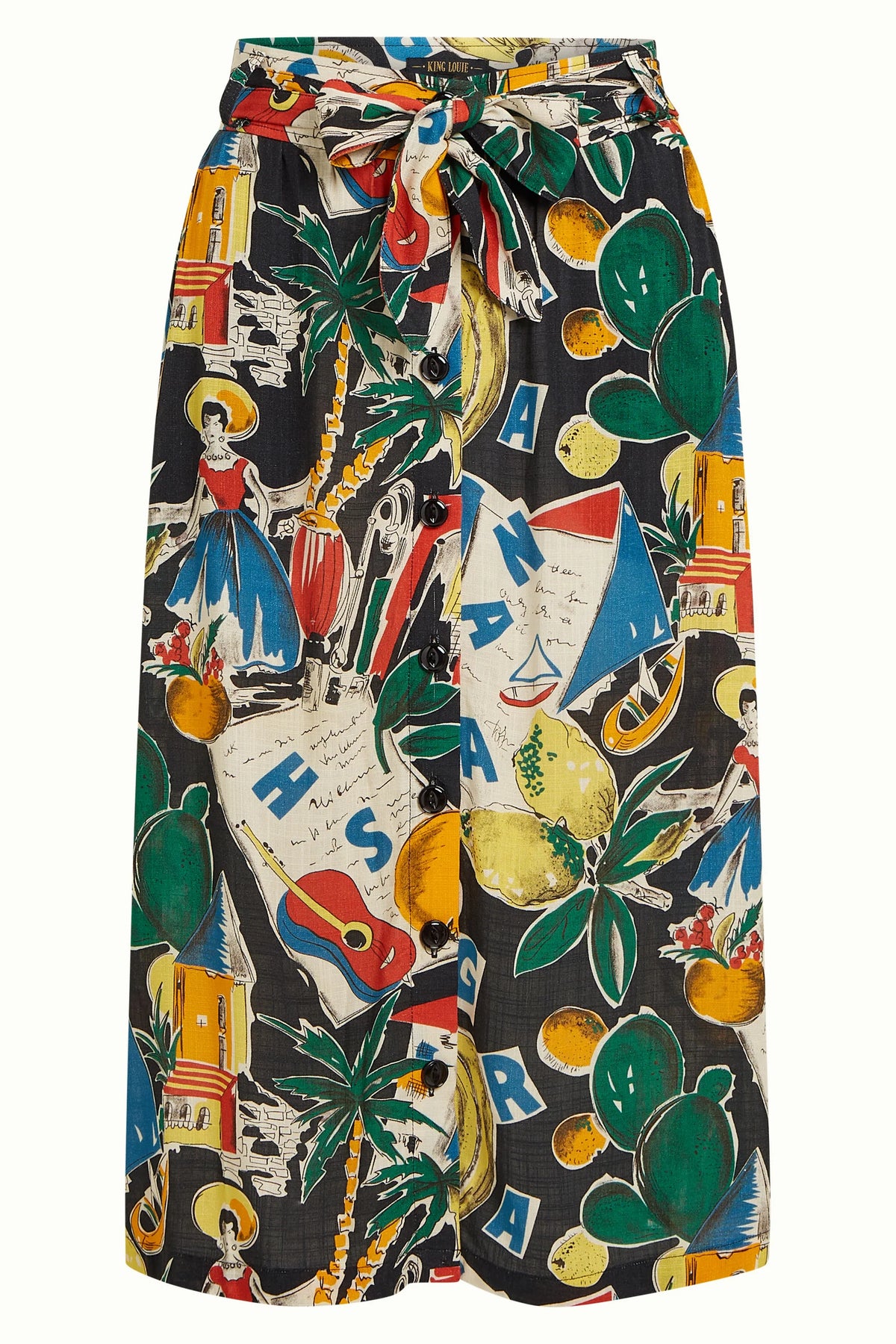 King Louie Lola Button Skirt Tropez
