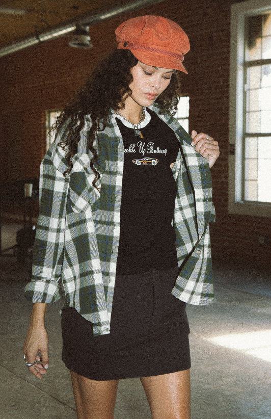 Brixton Buckle Up Fitted Crew Black/White