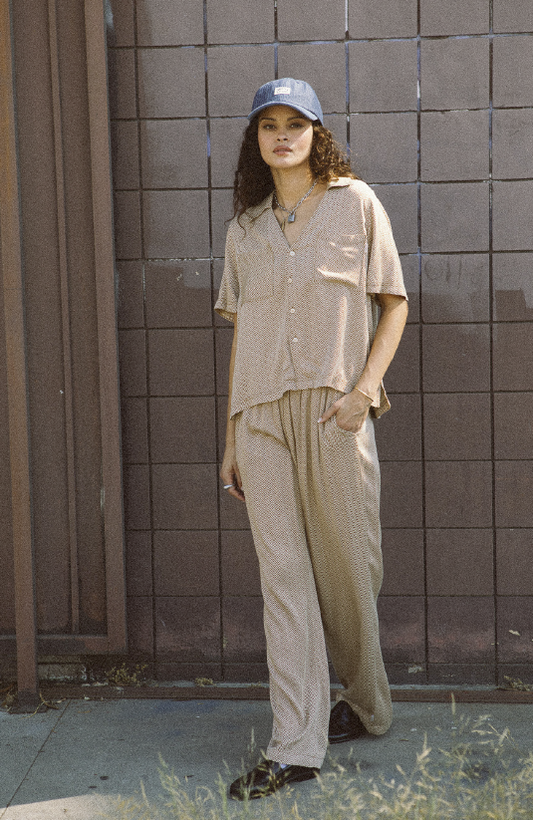 Brixton Hudson Lounge S/S Shirt Washed Copper/Whitecap