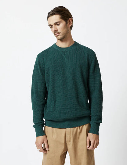 Mr Simple Sorrento Knit Sweater Bottle Green