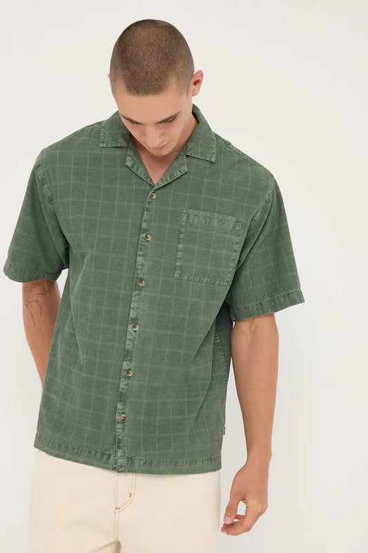 Rolla's Tile Cord Bowler Shirt Thyme