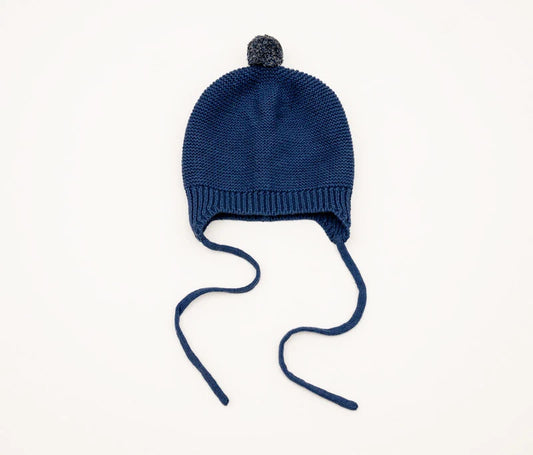 D)Lux Huggie Garter Knit Pom Pom Hat