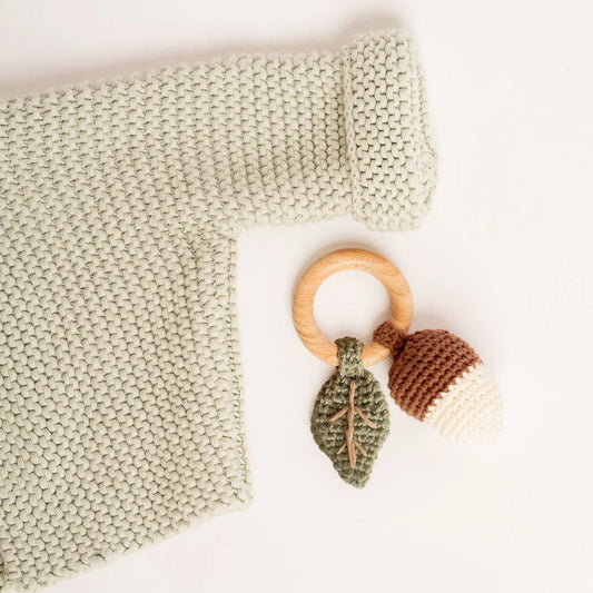 D)Lux Acorn Cotton Crotchet Rattle Toy