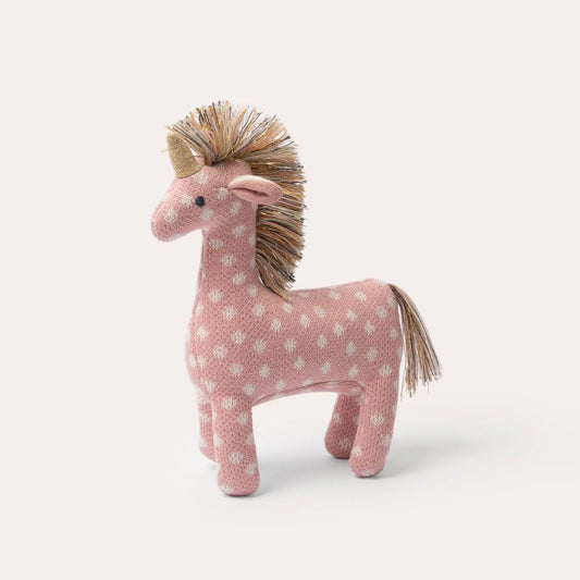 D)Lux Unicorn Knit Rattle Toy