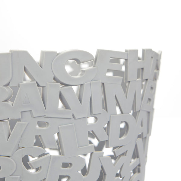 Balvi Grey Letters Wastebasket