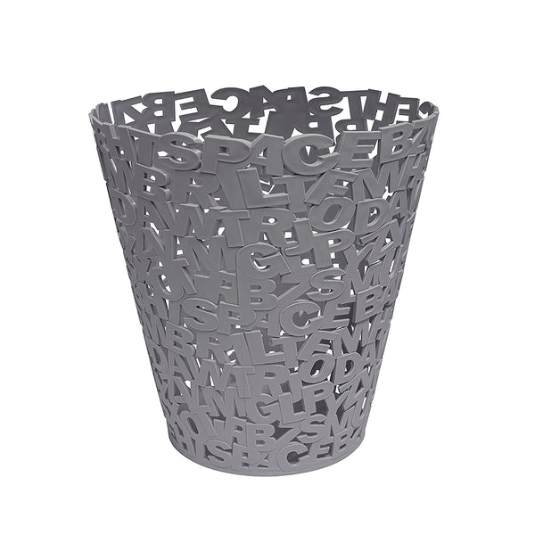 Balvi Grey Letters Wastebasket