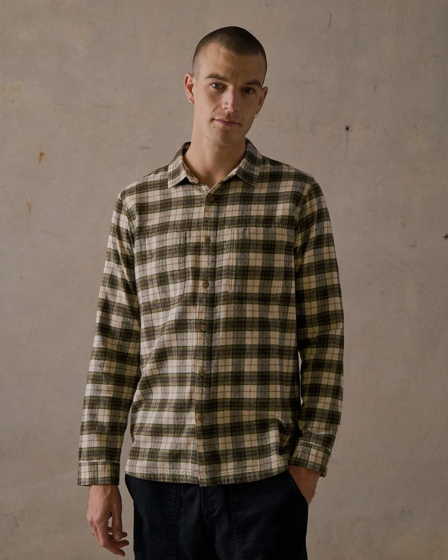 McTavish House Check L/S Flannel Shirt Green Multi