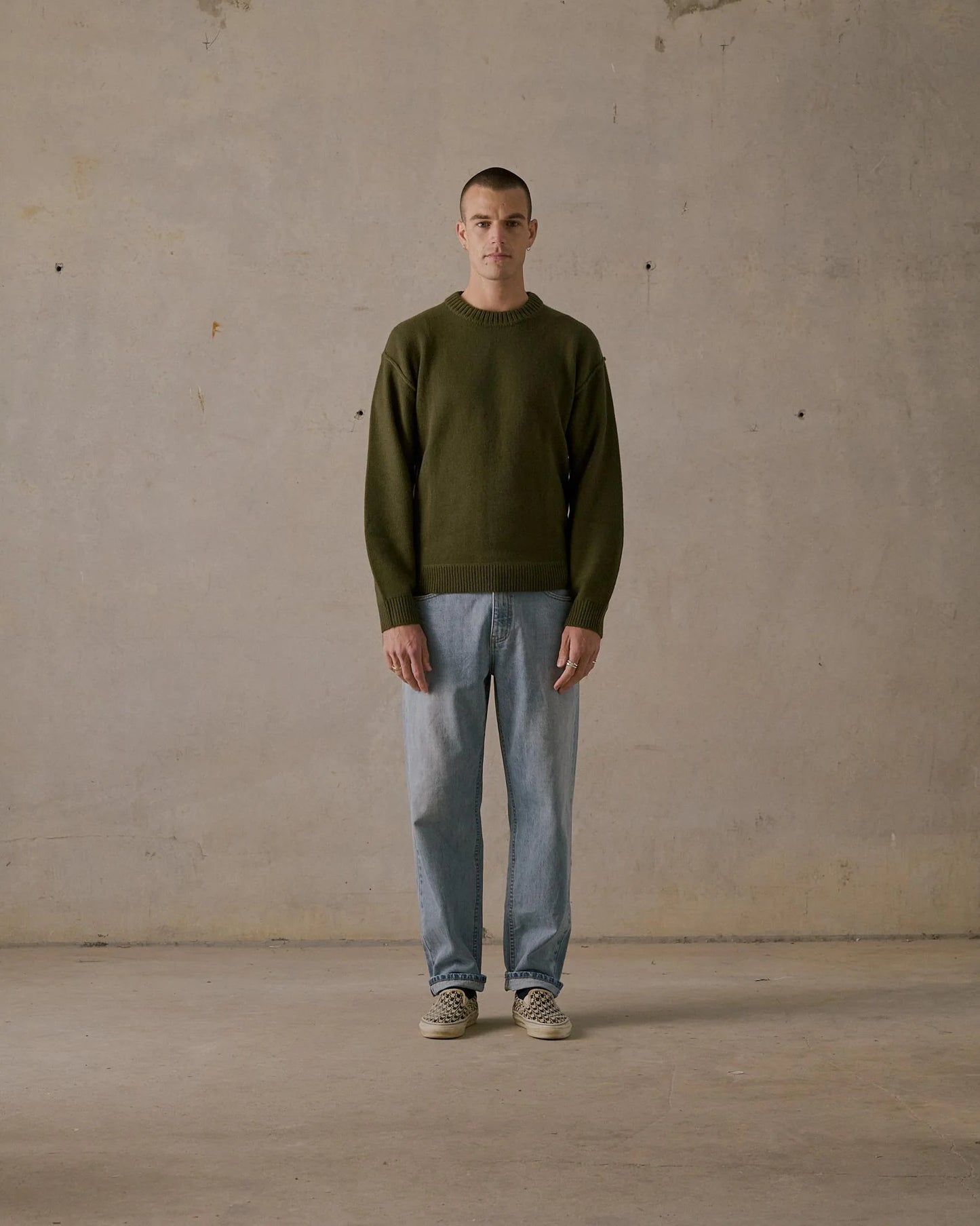 McTavish Reverse Seam Knit Jumper Green