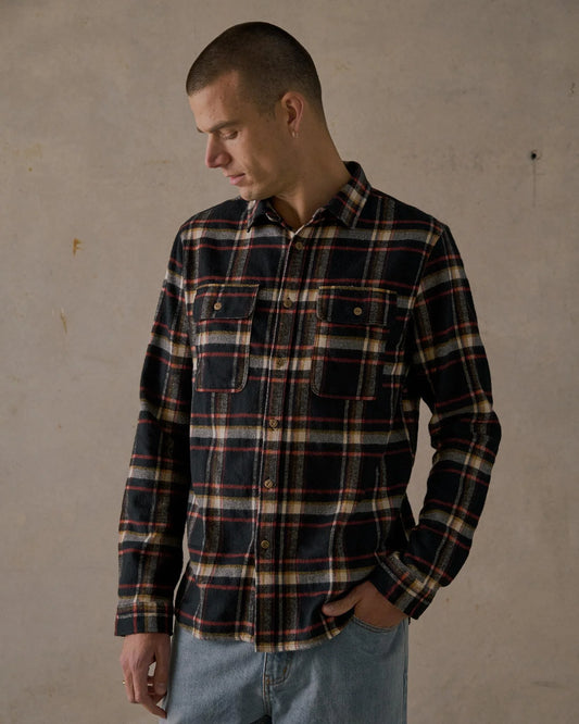 McTavish Twin Pocket Flannel Shirt Black Multi