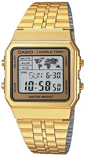 Casio Vintage Gold Digital Watch with World Map A500WGA-9DF 3437