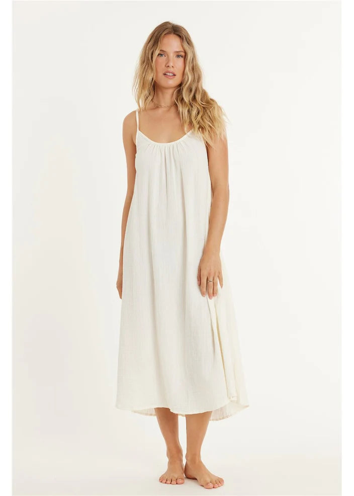 Amuse Society Taking Sides Woven Midi Dress