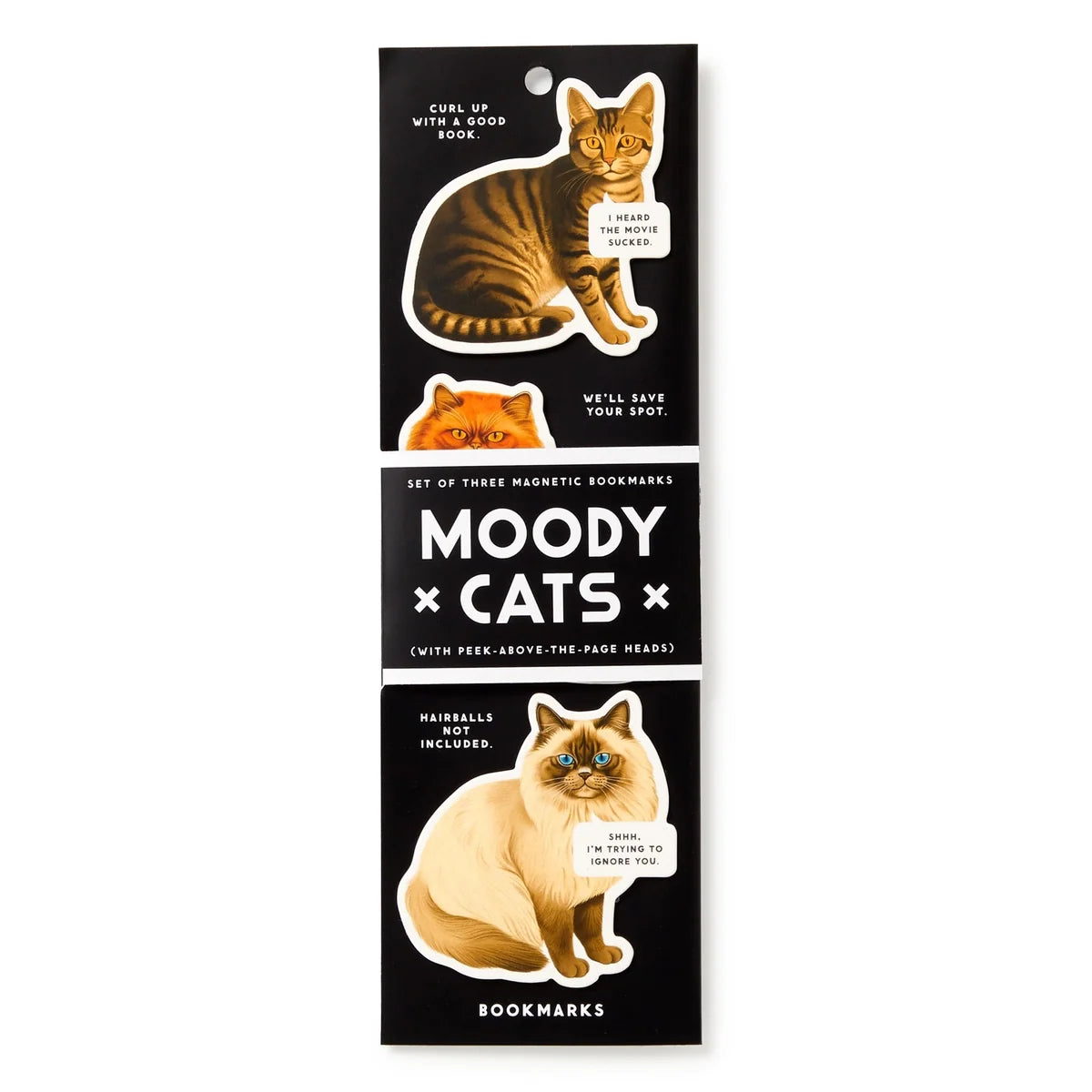 Moody Cats Magnetic Bookmarks