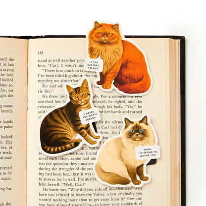 Moody Cats Magnetic Bookmarks