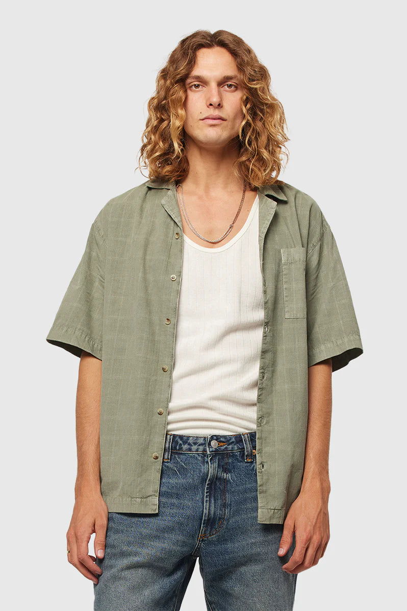 Rolla's Bowler Tile Cord Shirt Moss