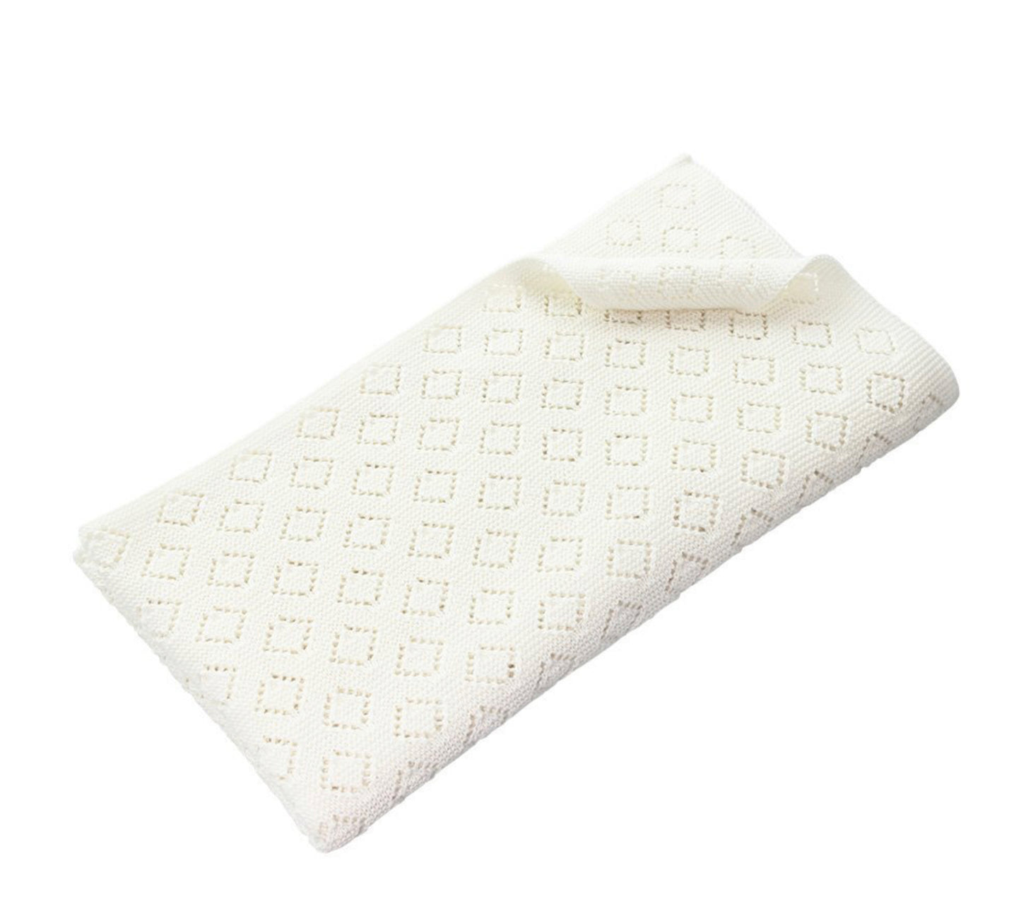 D)Lux Milo Diamond Knit Baby Blanket