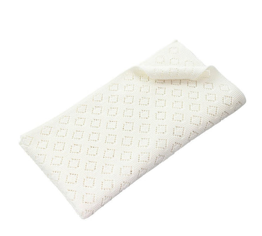 D)Lux Milo Diamond Knit Baby Blanket