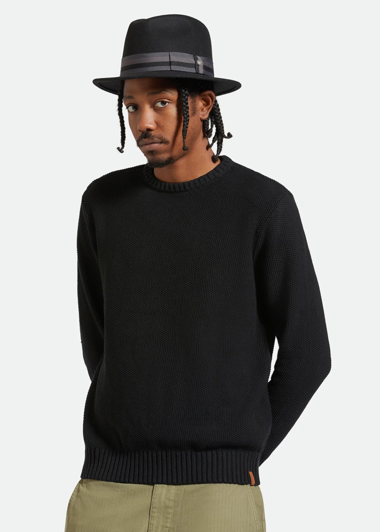 Brixton Roma Fedora Black/Grey Charcoal