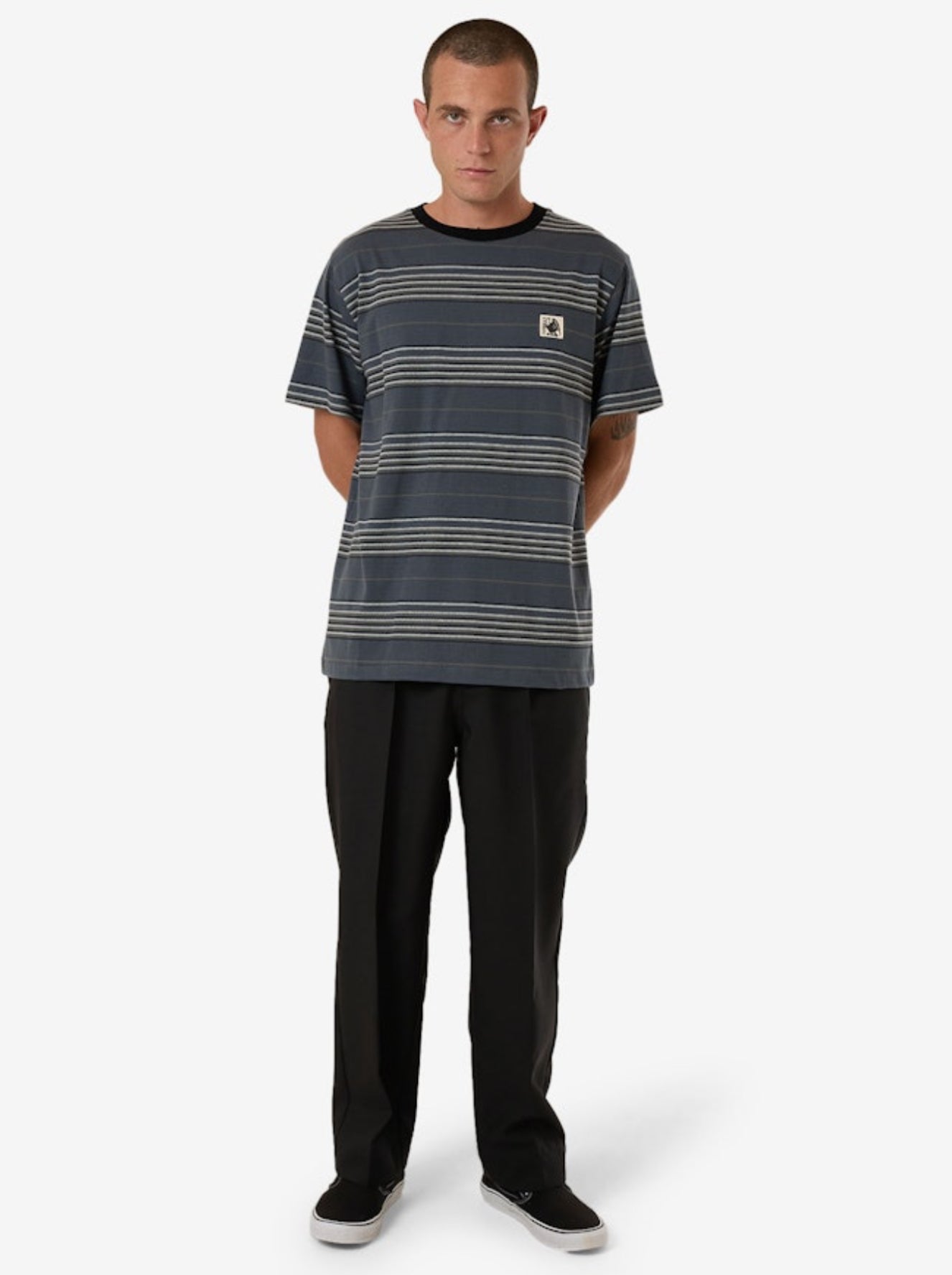 Thrills Heavy Times Stripe Merch Fit Tee Light Petrol