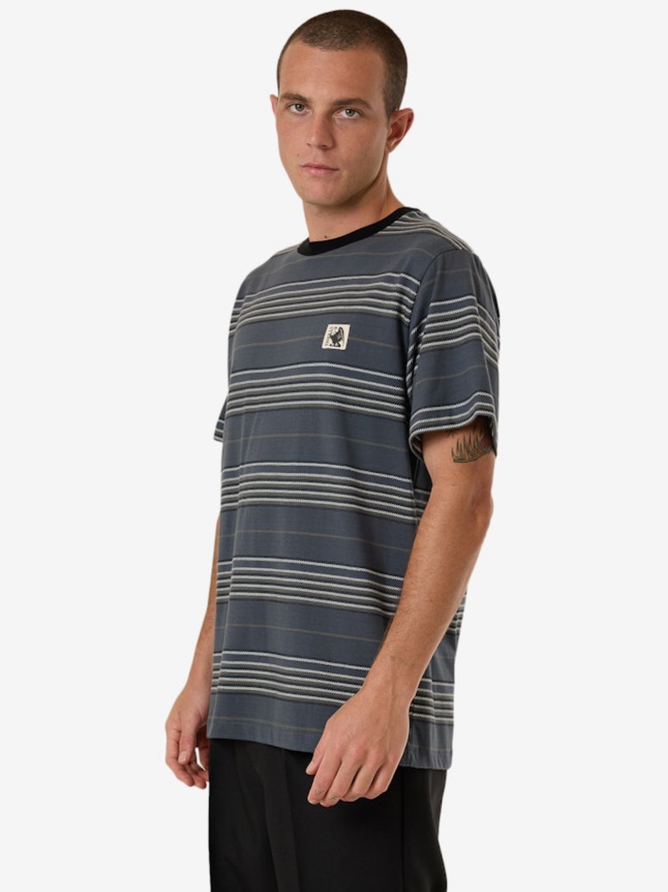 Thrills Heavy Times Stripe Merch Fit Tee Light Petrol