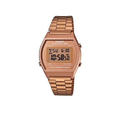 Casio Digital LED Alarm Wrist Watch Rose Gold B640WC-5AD 3294