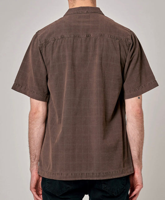 Rolla’s Tile Cord Bowler S/S Shirt Brown