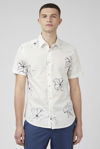 Ben Sherman S/S Linear Floral Shirt 002 035