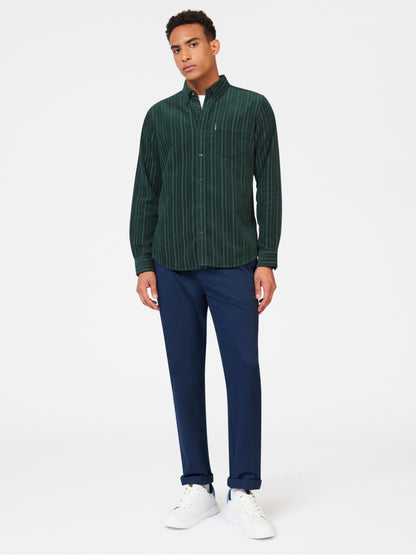 Ben Sherman Cord L/S Shirt Dark Green 067