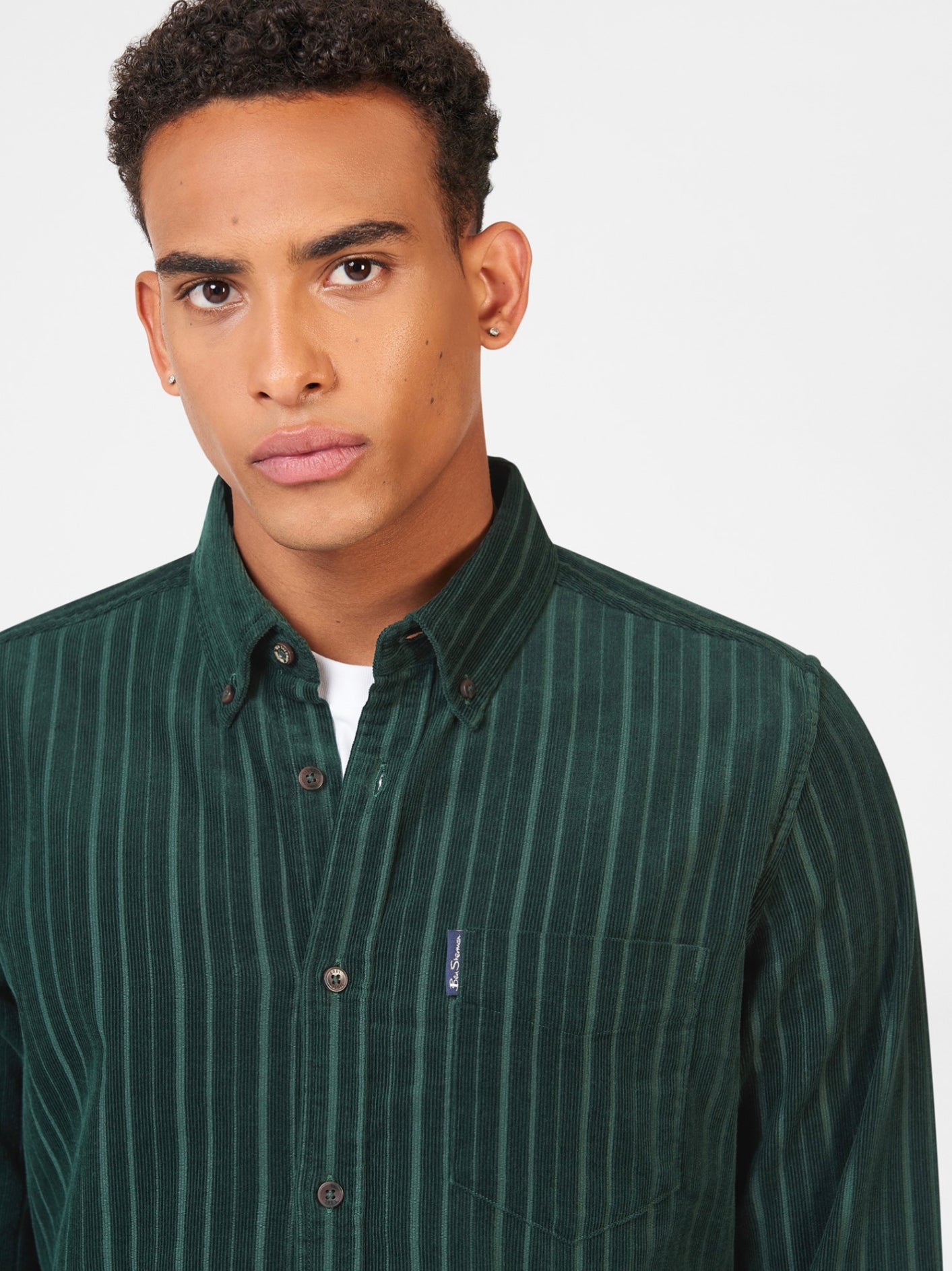 Ben Sherman Cord L/S Shirt Dark Green 067