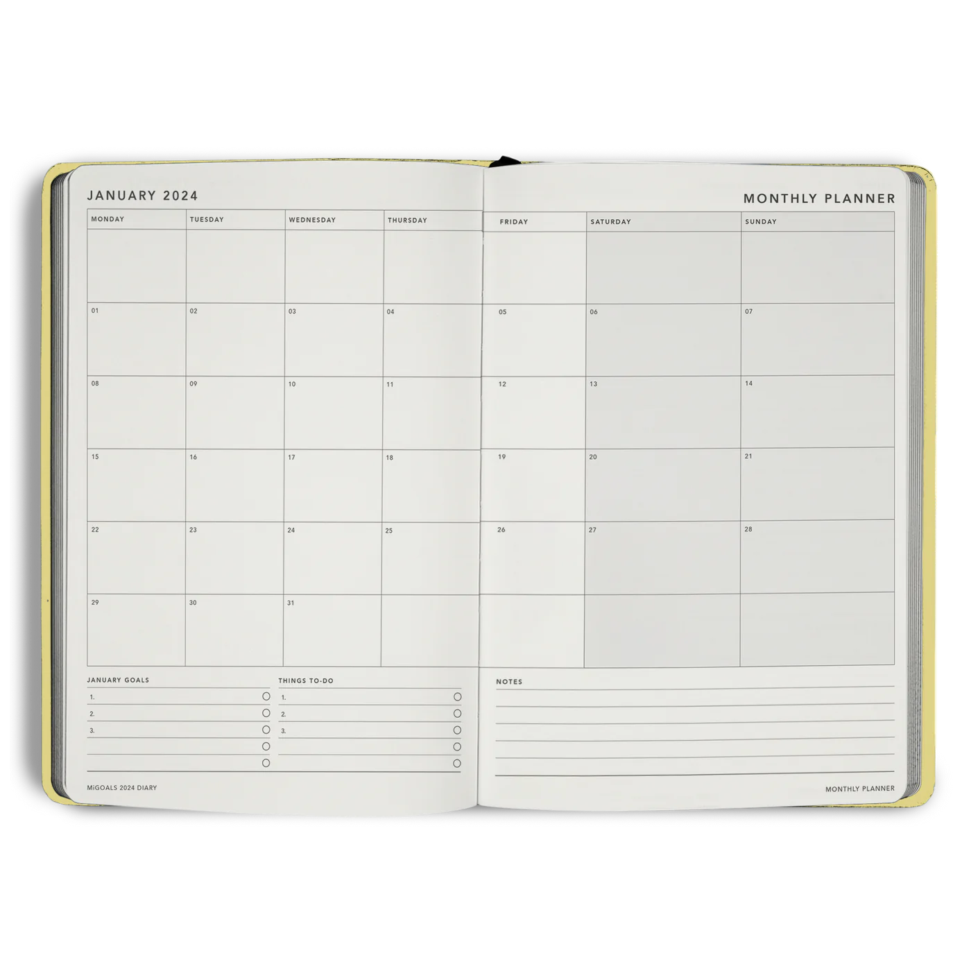 MiGoals 2024 Classic Diary Weekly Spread