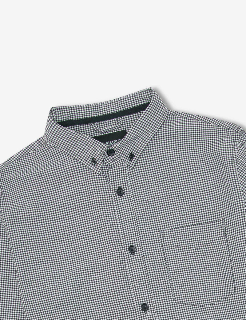 Mr Simple Oxford Check L/S Shirt Navy Gingham