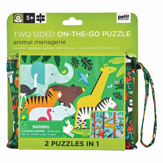 Animal Menagerie Two Sided On-The-Go Puzzle