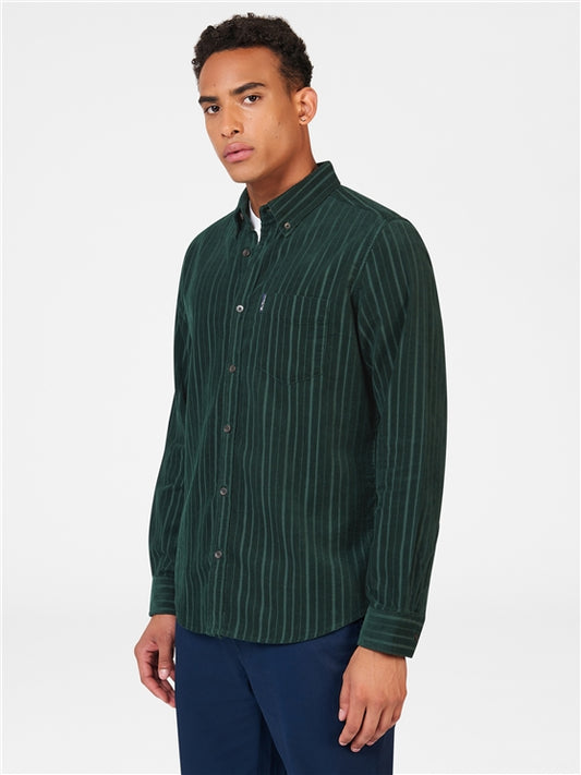 Ben Sherman Cord L/S Shirt Dark Green 067